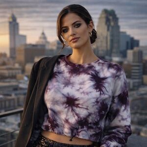 Stylish Purple Tie-Dye Women's Sweatshirt